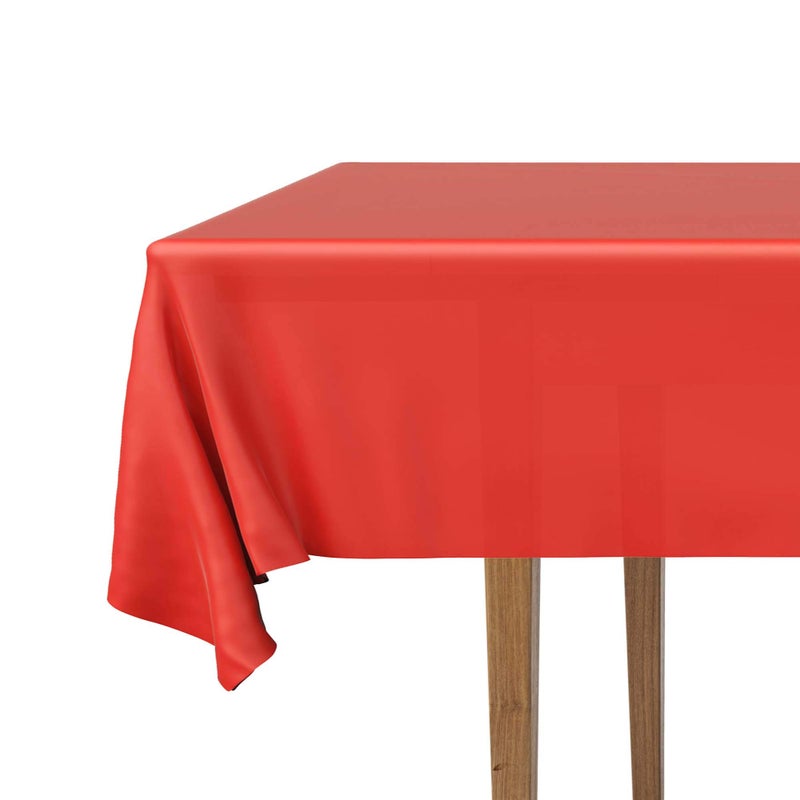 DecorRack 2 Rectangular Tablecloths BPA-Free Plastic, 54 x 108 inch, Dining Table Cloth, Rectangle Table Cover for Parties, Picnic, Camping and Outdoor, Disposable or Reusable, Red (2 Pack) - Image 3